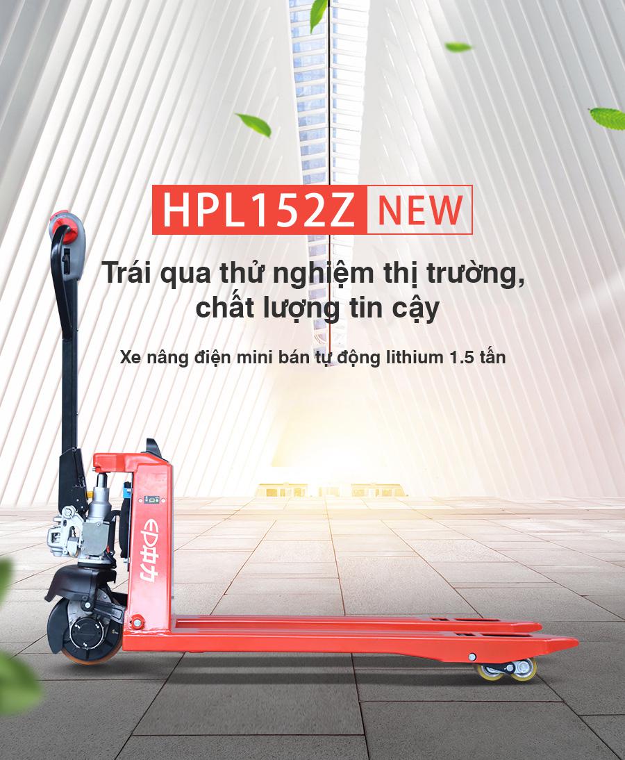 xe nâng điện mini HPL152Z (bán điện) pin Lithium 1.5 tấn
